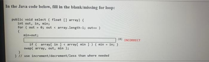 Solved In the Java code below, fill in the blank/missing for | Chegg.com