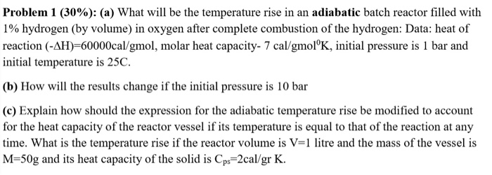 Solved Problem 1 (30%): (a) What will be the temperature | Chegg.com
