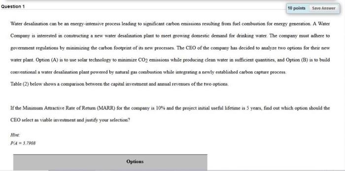 Solved Question 1 10 points Save Answer Water desalination | Chegg.com