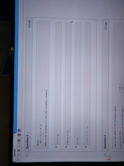 Solved Canvas Question 5 2.5 pts in 2. y 4,1 which of the | Chegg.com