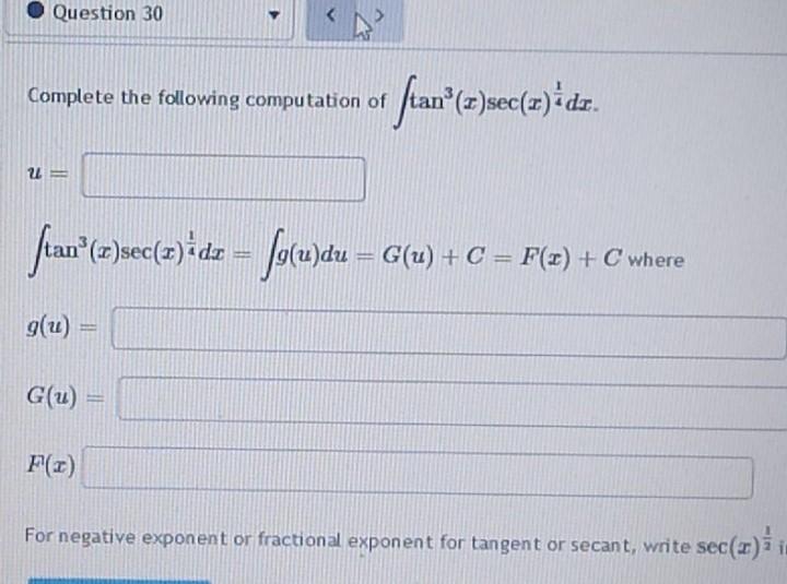Solved Question 30 Complete The Following Computation Of Chegg Com