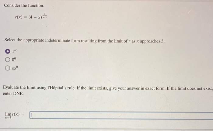 Solved Consider the function. r(x) = (4 – x) Select the | Chegg.com