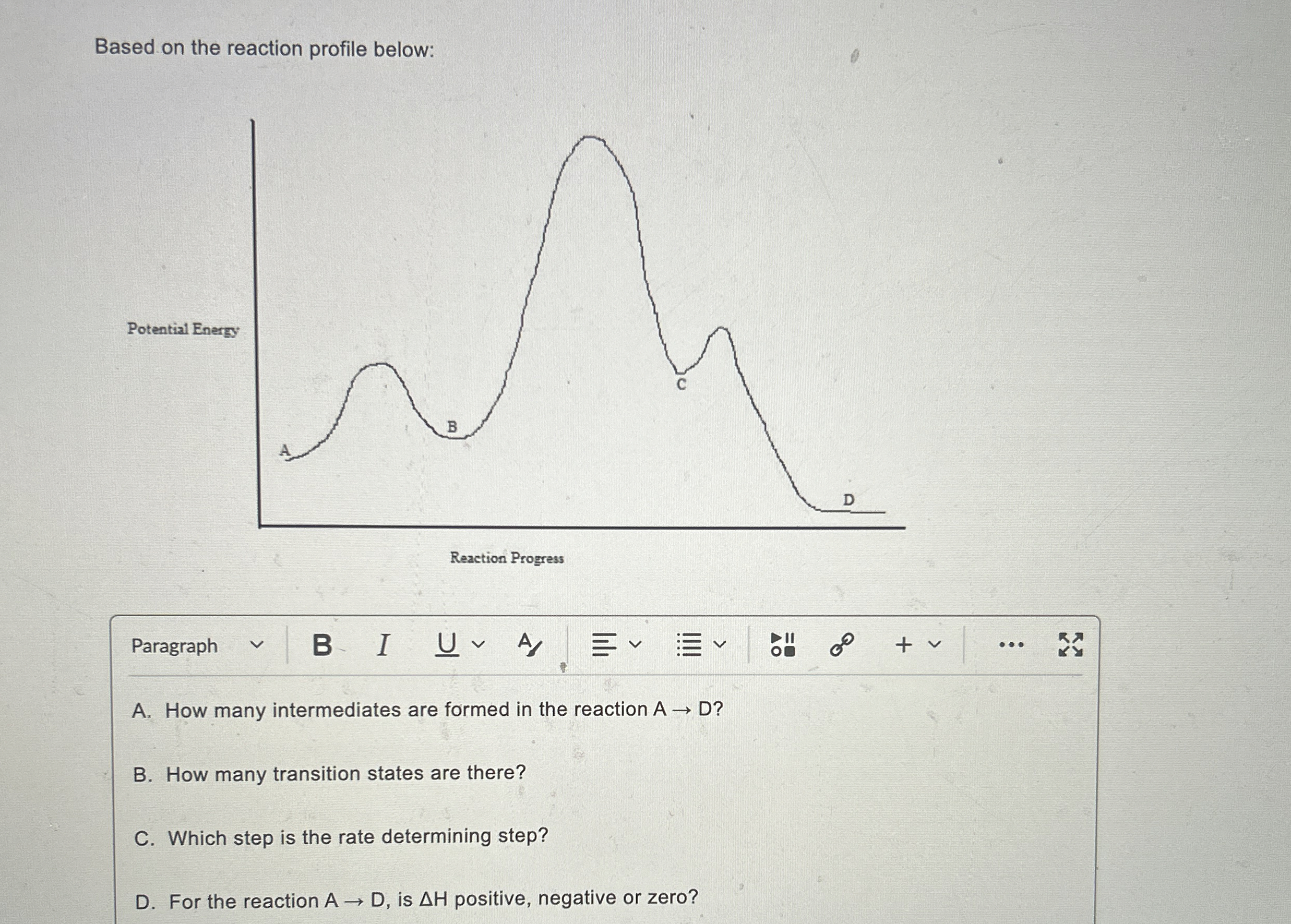 Solved Based on the reaction profile | Chegg.com