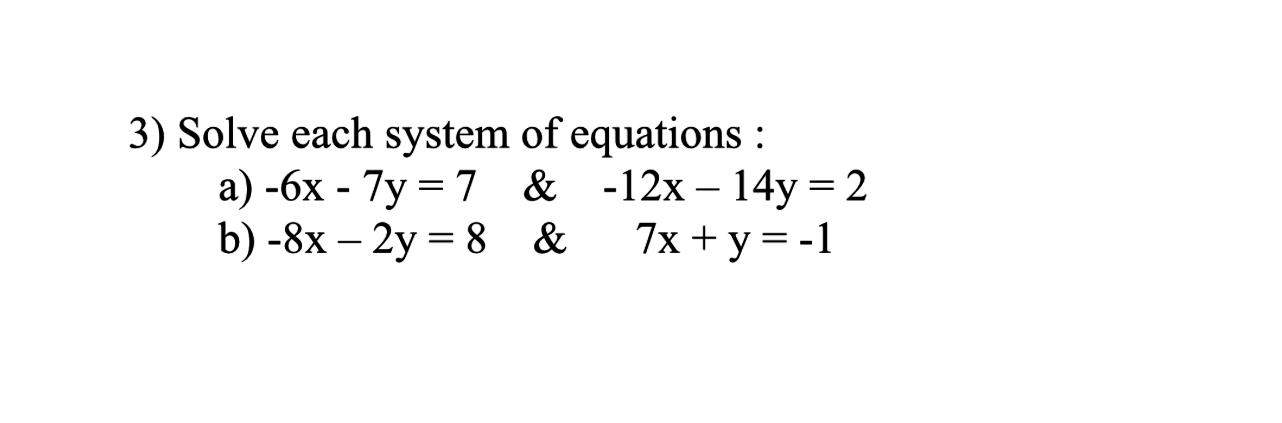 Solved Solve each system of equations | Chegg.com