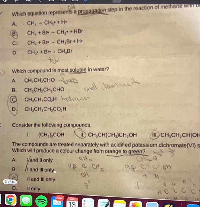 Solved Which Equation Represents A Progagation Step In The Chegg Com