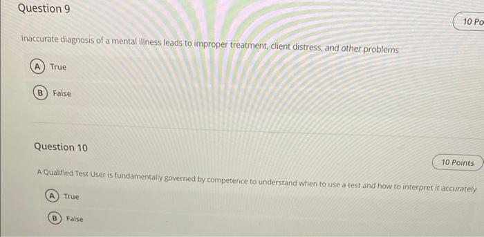 Solved Inaccurate diagnosis of a mental iliness leads to | Chegg.com