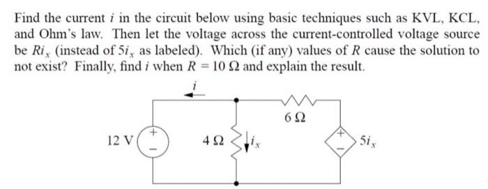 Solved Find the current i in the circuit below using basic | Chegg.com