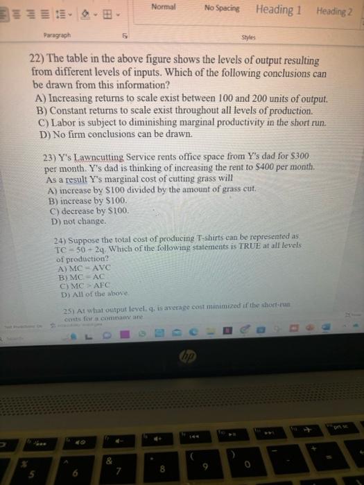 Solved 21) What Is The MRTS For A Firm With The Following | Chegg.com