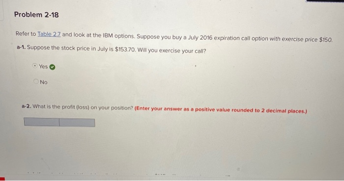 Solved Problem 2-18 Refer to Table 2.7 and look at the IBM | Chegg.com