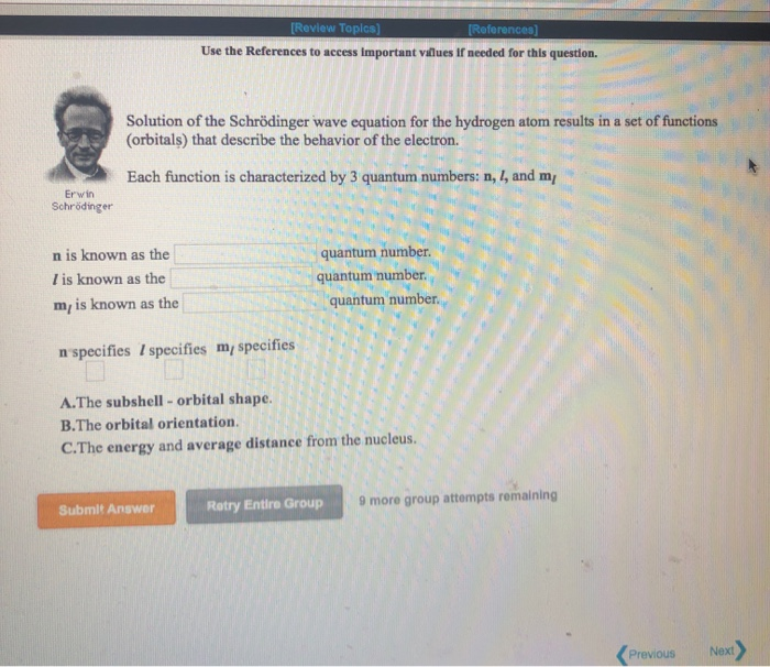 Solved Solution of the Schrödinger wave equation for the | Chegg.com