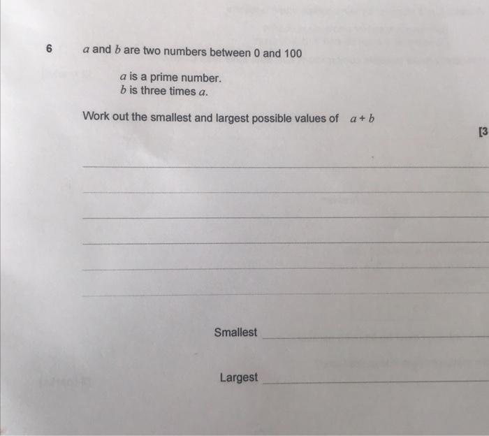 Solved 6 A And B Are Two Numbers Between 0 And 100 A Is A | Chegg.com