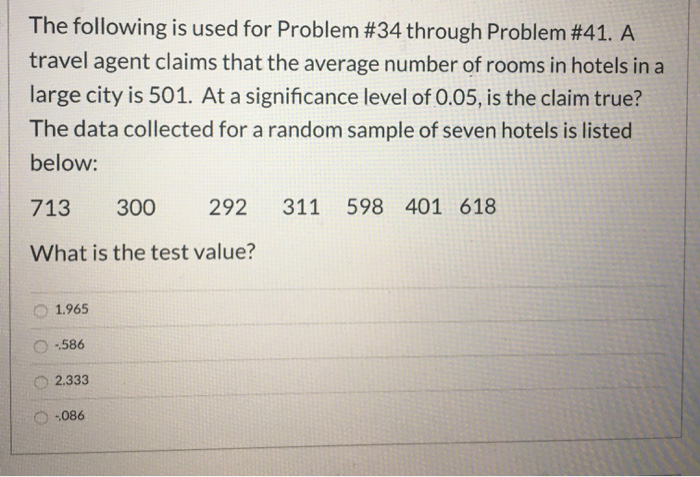 Solved The Following Is Used For Problem #34 Through Problem | Chegg.com