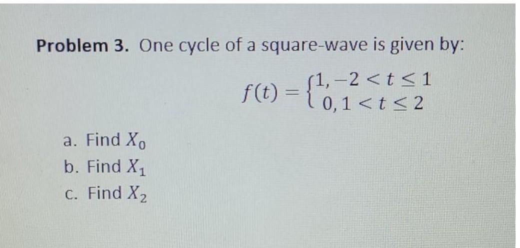 Solved Problem 3. One cycle of a square-wave is given by: | Chegg.com
