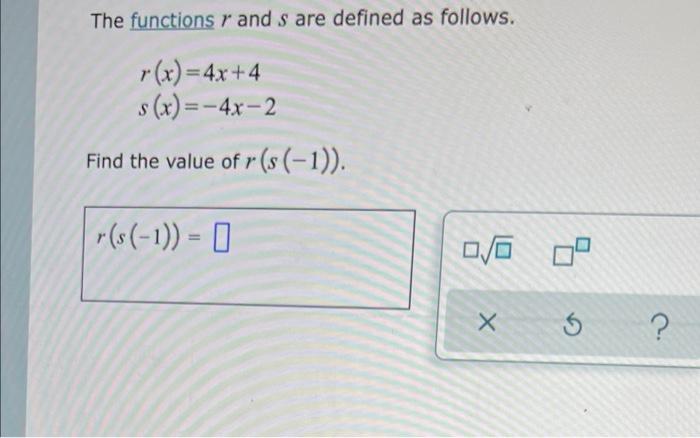 Solved The functions r and s are defined as follows. r (x) = | Chegg.com