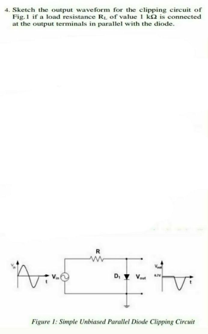 Solved 4. Sketch the output waveform for the clipping | Chegg.com