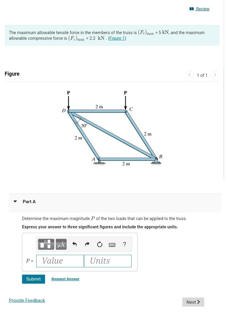 Solved The maximum allowable tensile force in the members of | Chegg.com