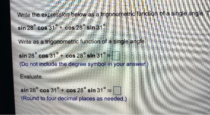 Solved Write the expression below as a trigonometric | Chegg.com