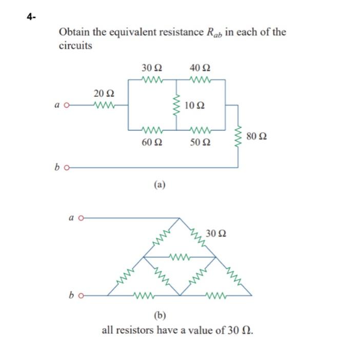 Solved Obtain The Equivalent Resistance Rab In Each Of The | Chegg.com