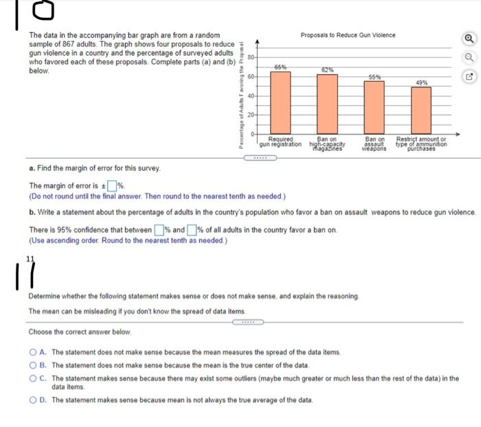 Solved Proposals To Reduce Gun Violence The Data In The | Chegg.com