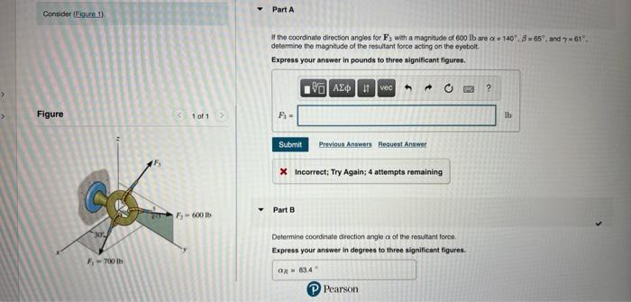 Solved If the coordinate direction angles for F3 with a | Chegg.com