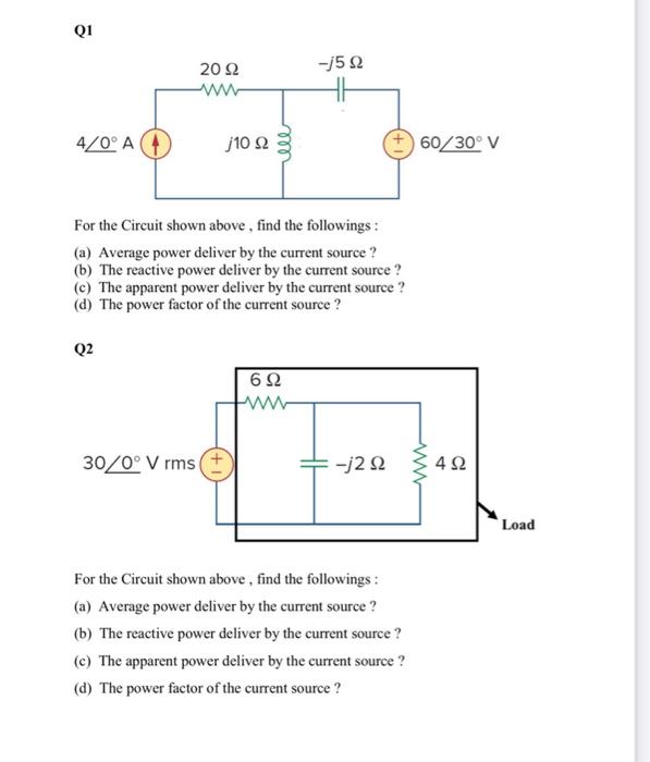 Solved For the Circuit shown above, find the followings: (a) | Chegg.com