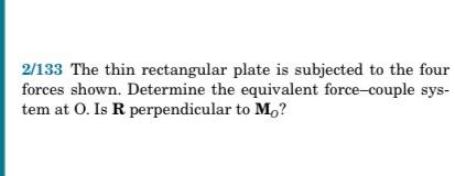 Solved 2/133 The thin rectangular plate is subjected to the | Chegg.com