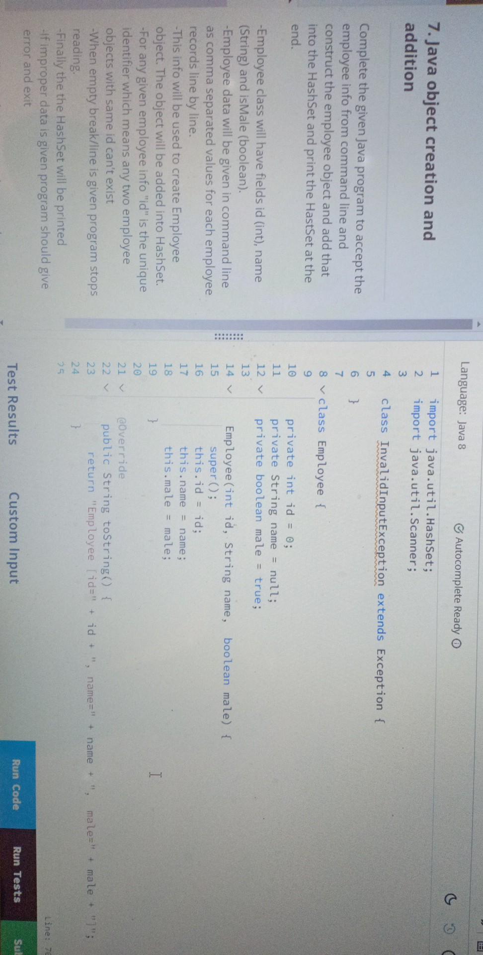 Solved 7. Java object creation and addition Complete the | Chegg.com