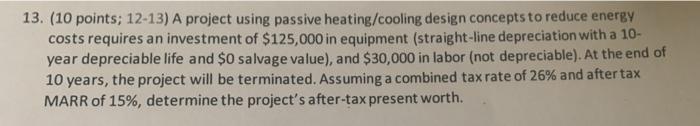 Solved 13. (10 points; 12-13) A project using passive | Chegg.com