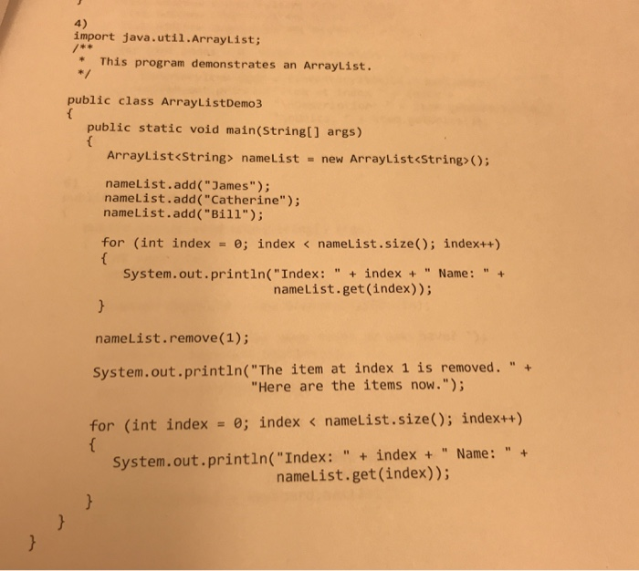 Solved 4) import java.util.ArrayList; /** This program | Chegg.com