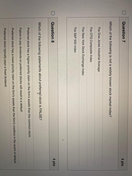 Solved Question 7 4 pts Which of the following is not a | Chegg.com