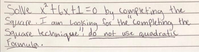 x 2 4x 6 0 completing the square