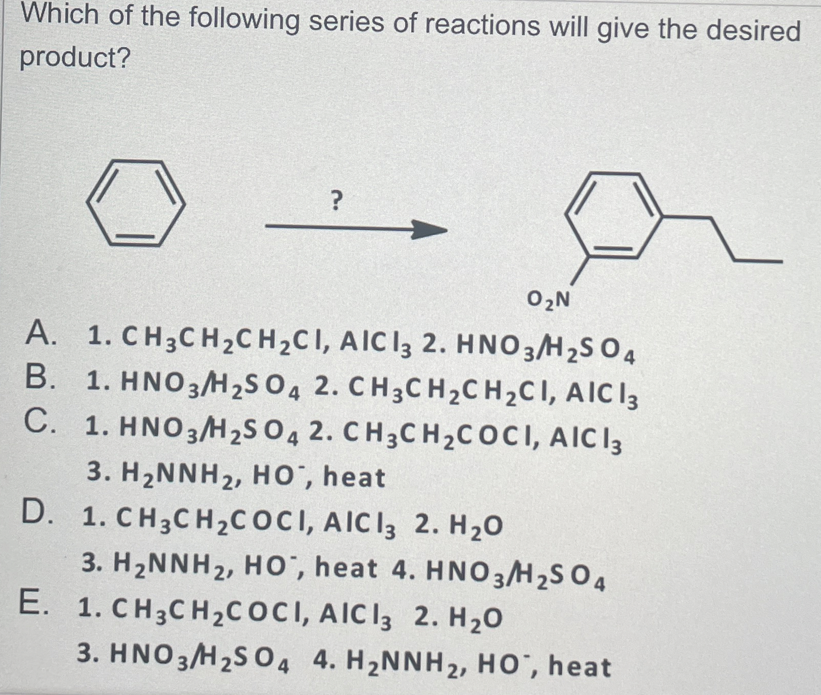 Solved Which of the following series of reactions will give | Chegg.com