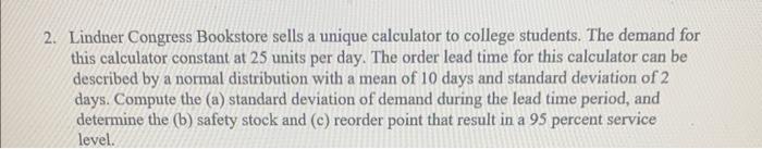 Solved compute the a. standard deviation of demand during | Chegg.com