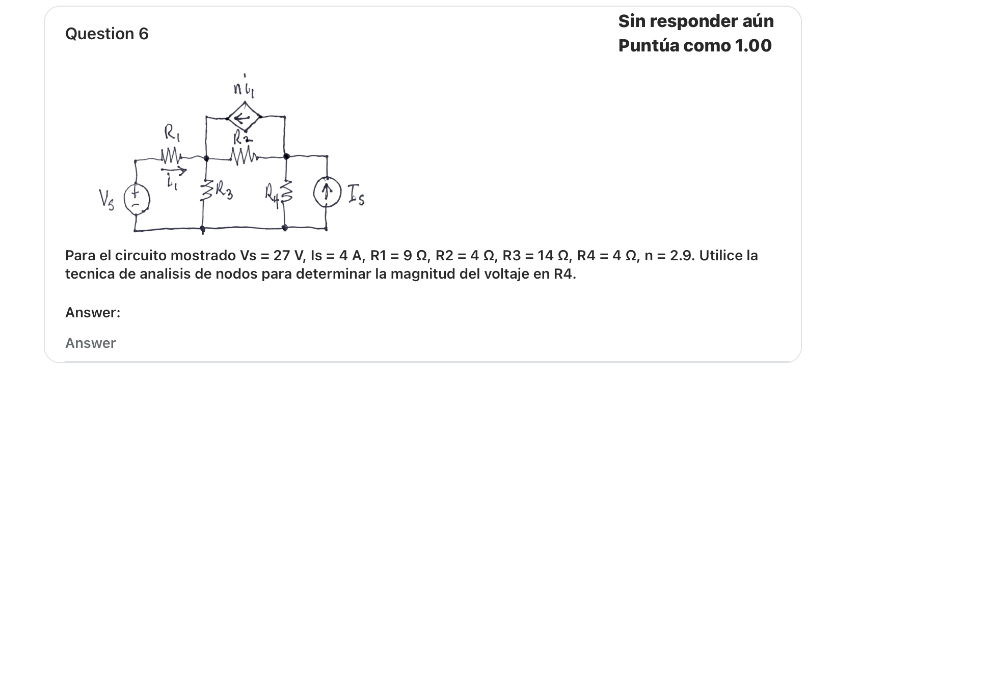 Solved For the circuit shown Vs = 27 ﻿V, ﻿Is = 4 ﻿A, ﻿R1 = 9 | Chegg.com