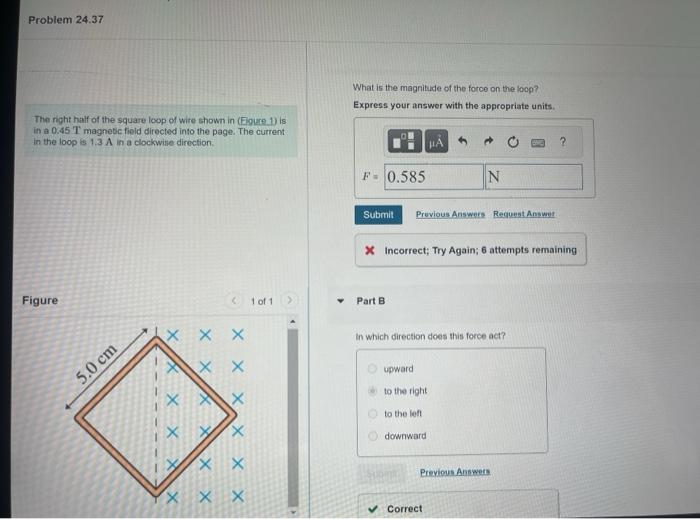 Solved The night half of the square loop of wire shown in | Chegg.com