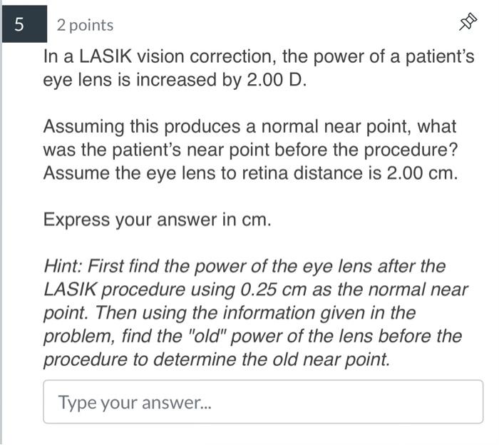 Solved The following questions concern vision correction. | Chegg.com