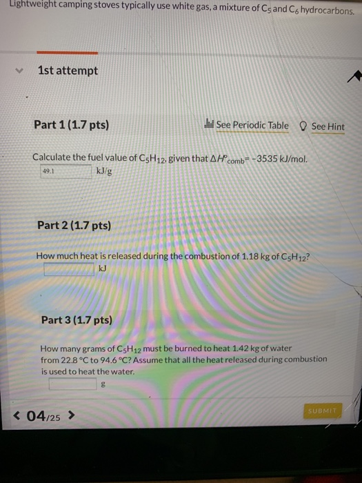 Solved Lightweight camping stoves typically use white gas, a