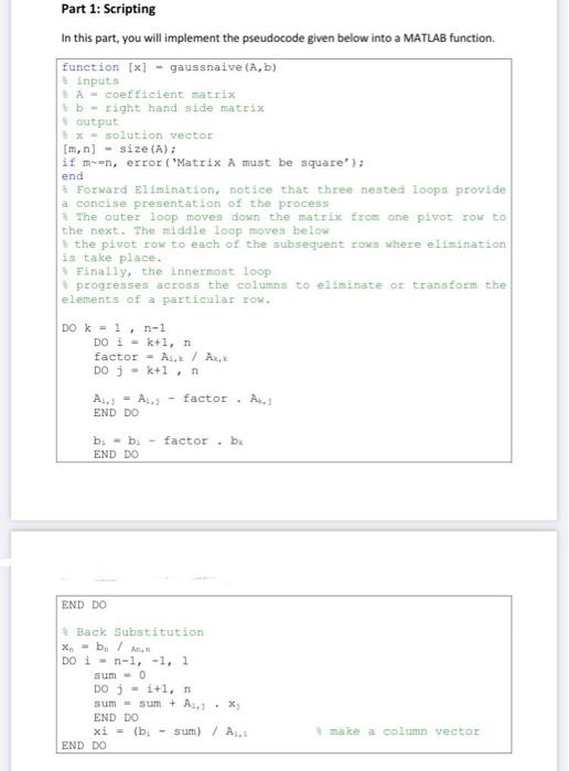 Solved Part 1: Scripting In this part, you will implement | Chegg.com