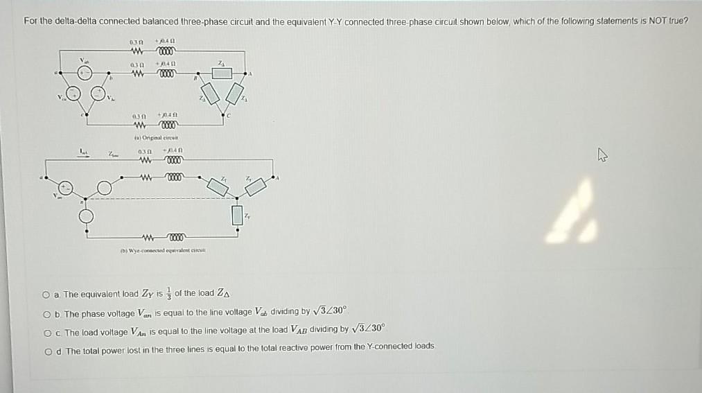 Solved For the balanced three-phase circuit shown below, | Chegg.com