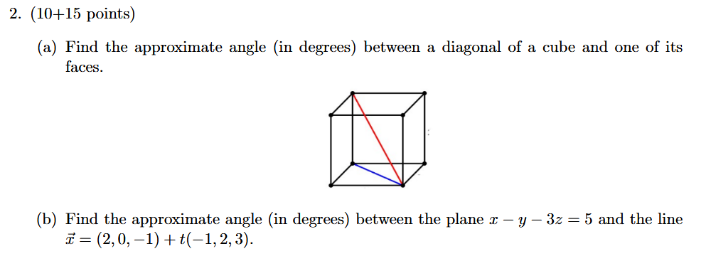 Approximating Angles Solved (a) Find the approximate angle (in degrees) between a | Chegg.com