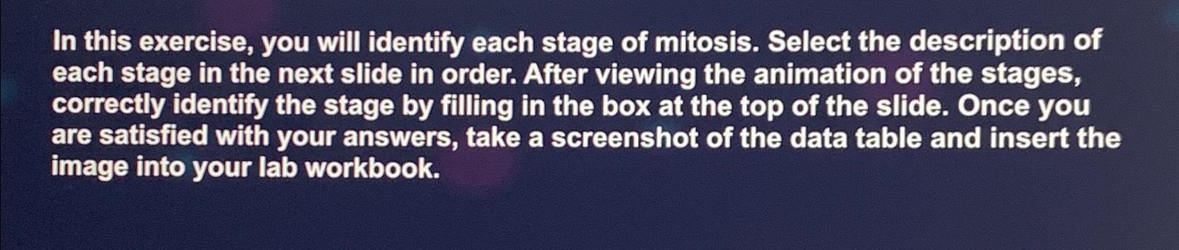 Solved In this exercise, you will identify each stage of | Chegg.com