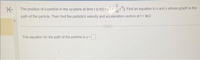 Solved The position of a particle in the xy-plane at time t | Chegg.com