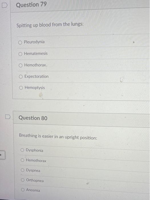 Solved D Question 89 Tubes that bifurcate from the windpipe