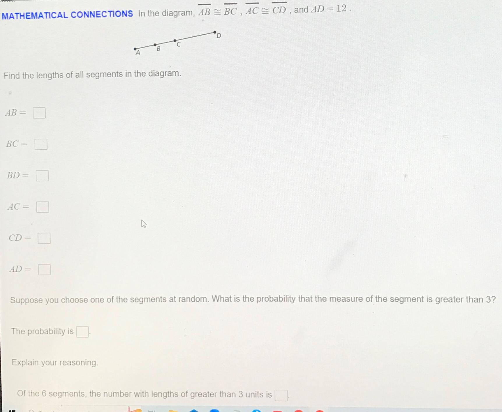 Solved MATHEMATICAL CONNECTIONS In the diagram, | Chegg.com