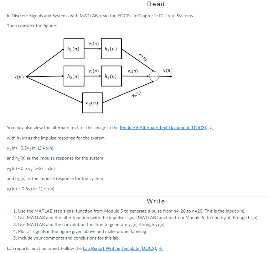 Solved In Discrete Signals and Systems with MATLAB, read the | Chegg.com