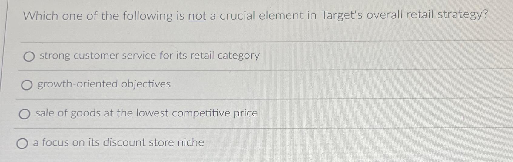Solved Which one of the following is not a crucial element | Chegg.com