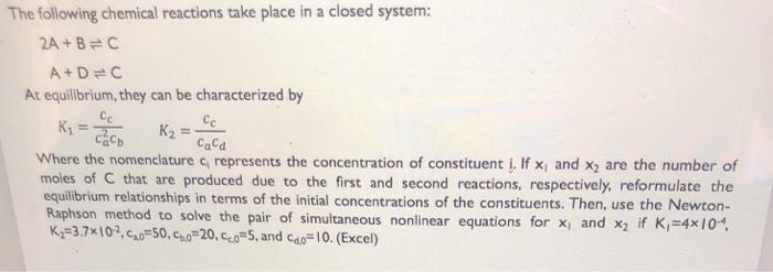 The following chemical reactions take place in a | Chegg.com