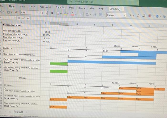 Solved Excel Online Structured Activity: Nonconstant growth | Chegg.com