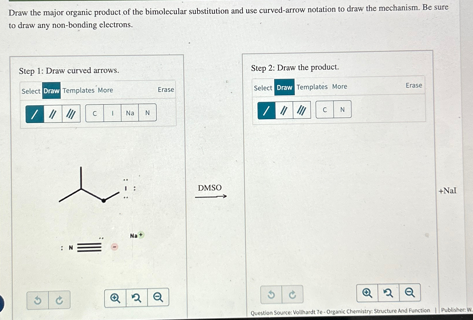 Solved Draw the major organic product of the bimolecular | Chegg.com