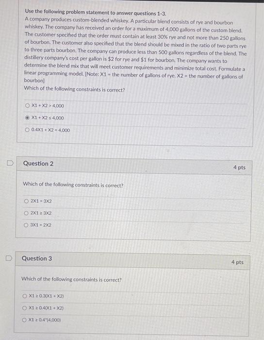Solved Use the following problem statement to answer | Chegg.com